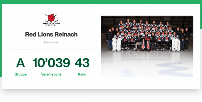 Red Lions Reinach, Migros, 2022, Support your sport