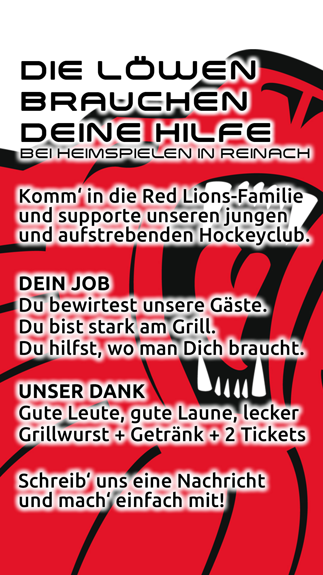 Red Lions Reinach, Helfer gesucht, 2022