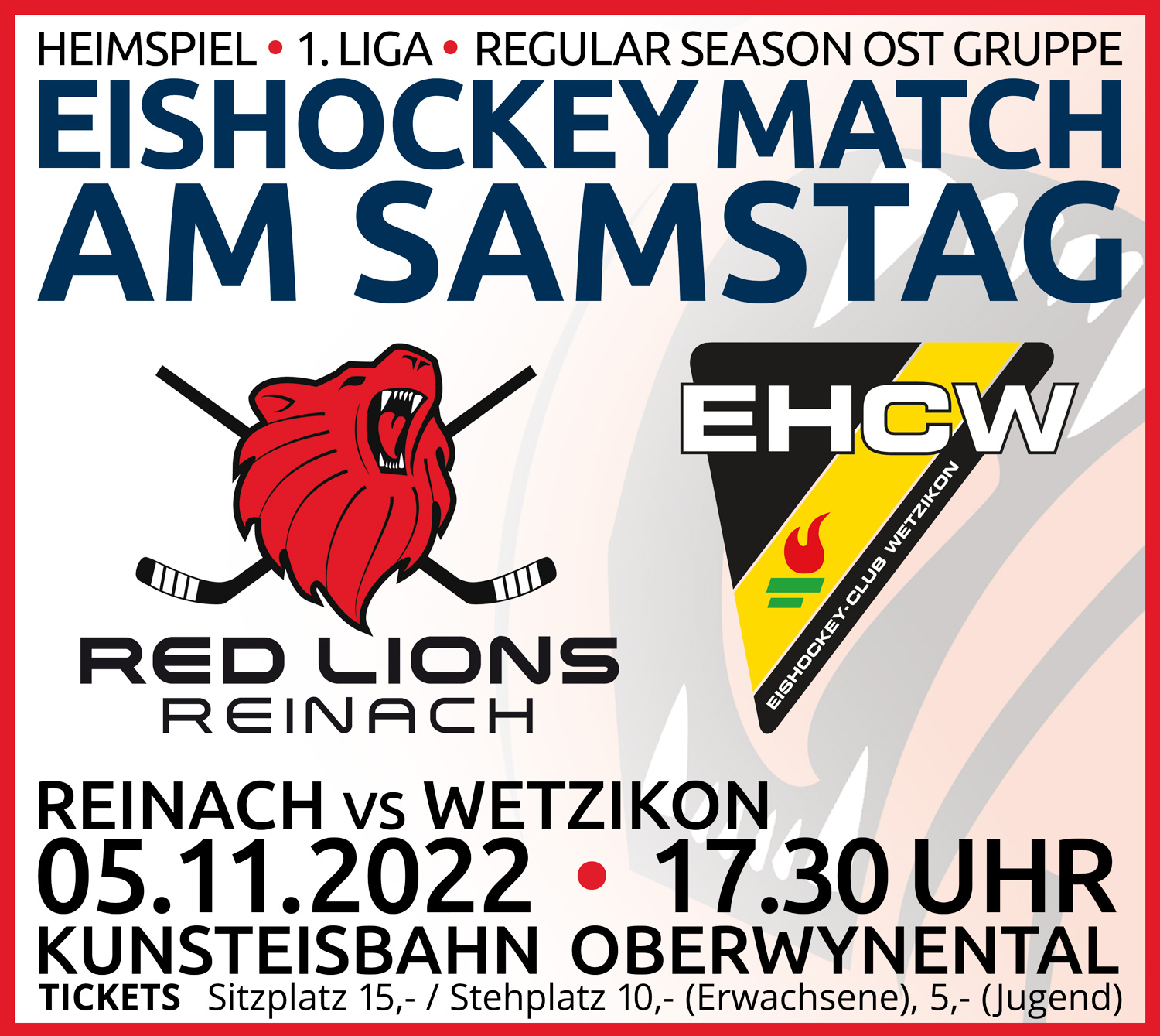 Red Lions Reinach vs. EHC Wetzikon, 2022